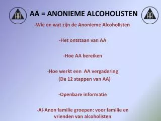 aa anonieme alcoholisten