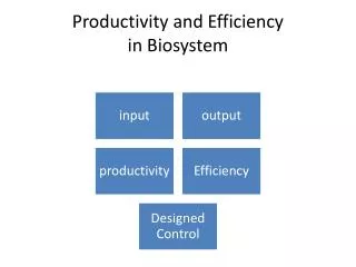 Productivity and Efficiency in Biosystem