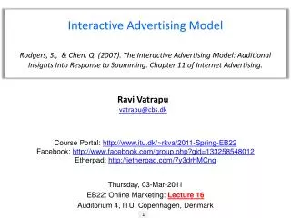 Interactive Advertising Model