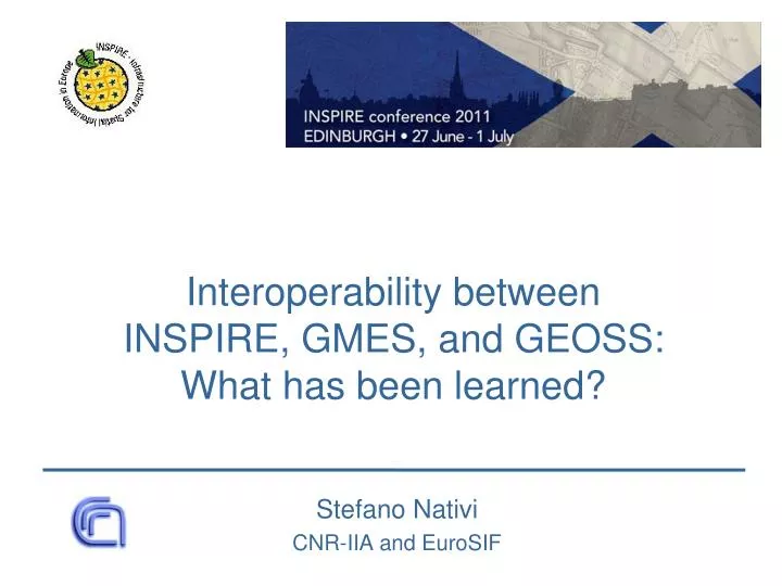 interoperability between inspire gmes and geoss what has been learned