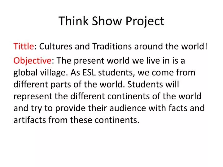 think show project