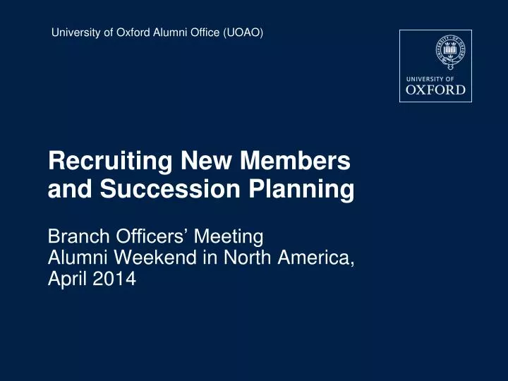 recruiting new members and succession planning