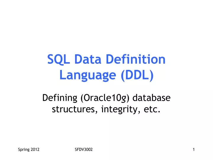 sql data definition language ddl