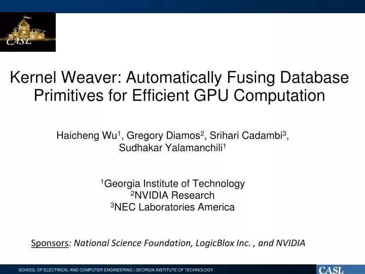 kernel weaver automatically fusing database primitives for efficient gpu computation