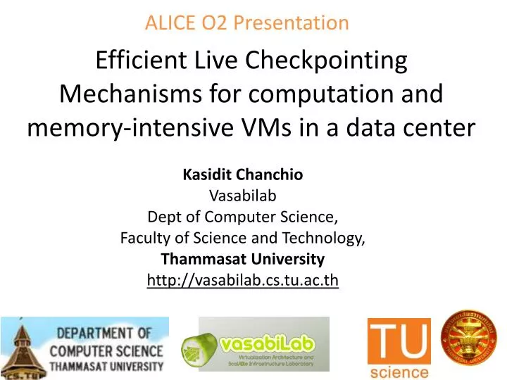 efficient live checkpointing mechanisms for computation and memory intensive vms in a data center