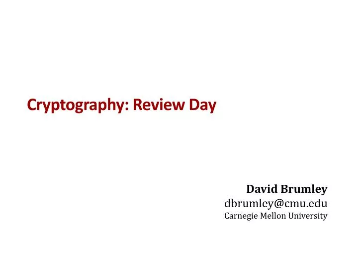 cryptography review day