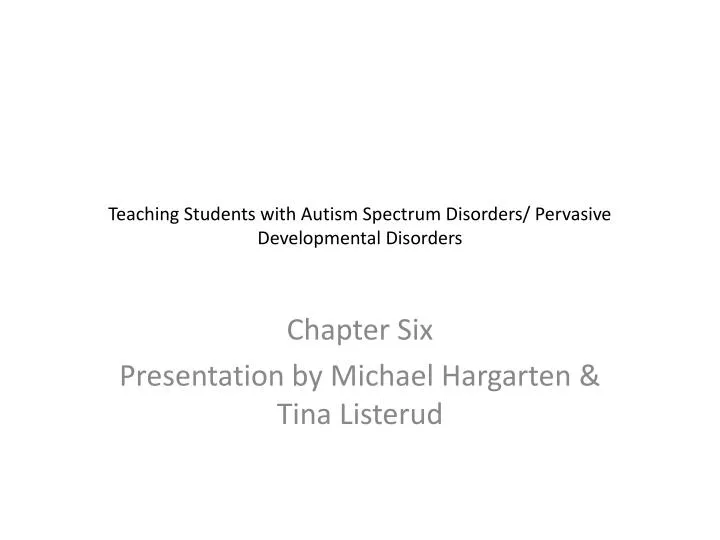 teaching students with autism spectrum disorders pervasive developmental disorders