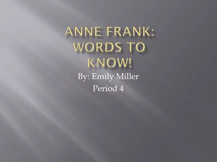 anne frank words to know