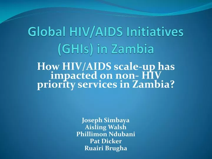 global hiv aids initiatives ghis in zambia