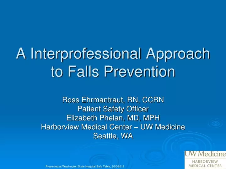 a interprofessional approach to falls prevention