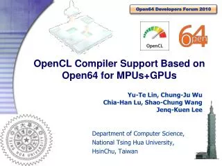 OpenCL Compiler Support Based on Open64 for MPUs+GPUs