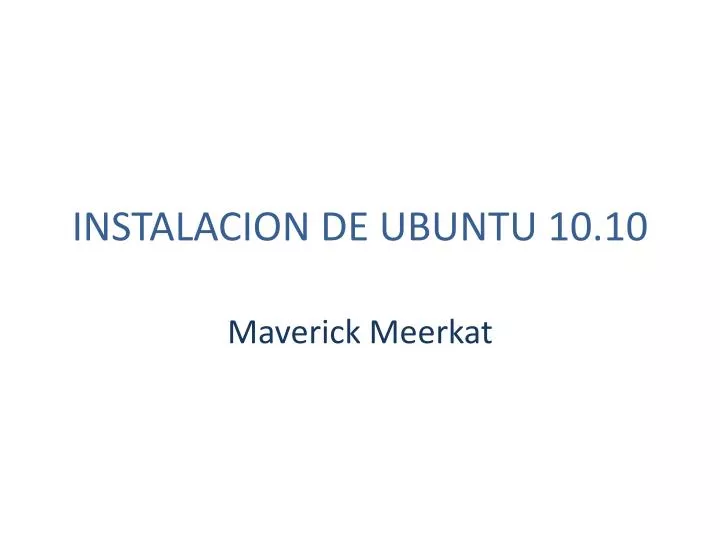 instalacion de ubuntu 10 10