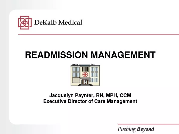 readmission management jacquelyn paynter rn mph ccm executive director of care management