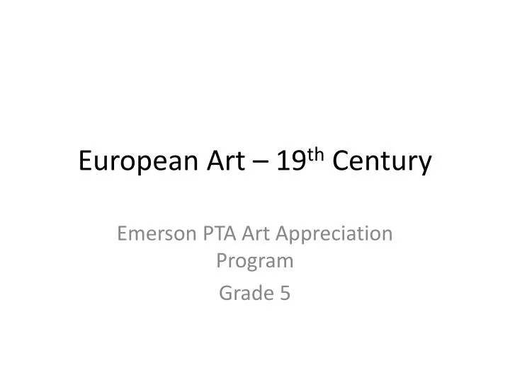 european art 19 th century