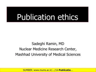 Publication ethics