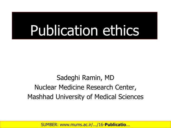 publication ethics