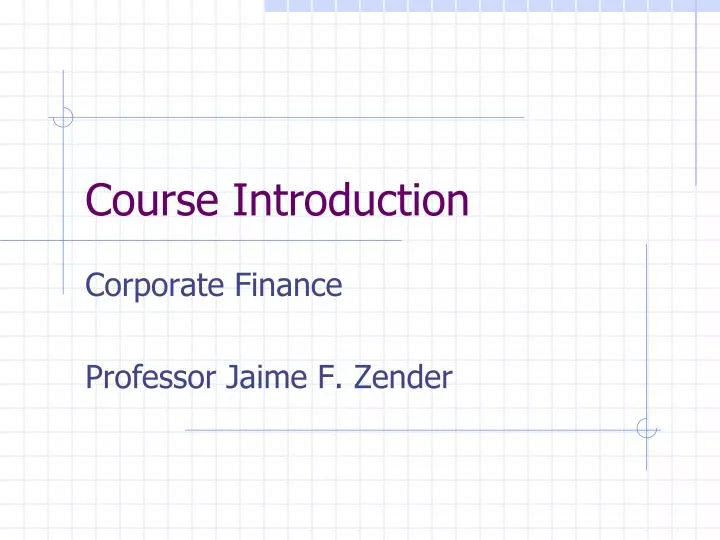 course introduction