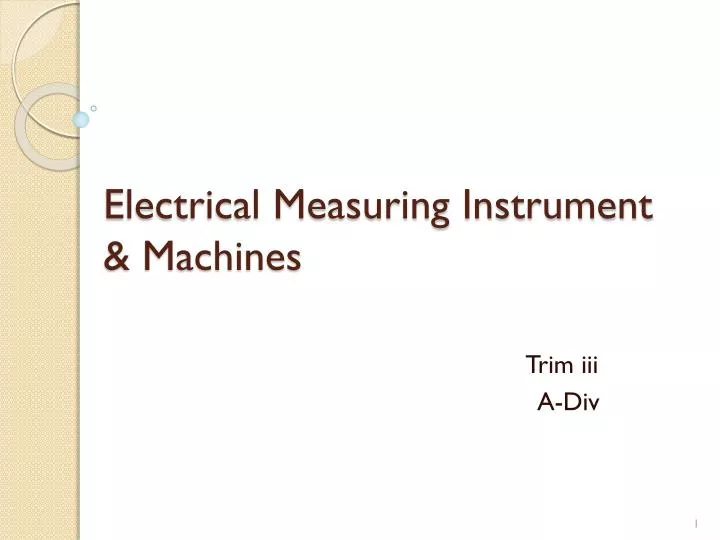 electrical measuring instrument machines