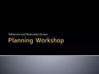 Planning Workshop