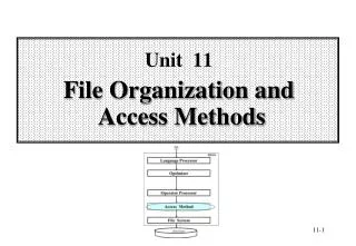 Unit 11 File Organization and Access Methods
