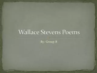 Wallace Stevens Poems