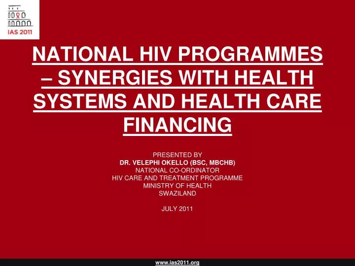national hiv programmes synergies with health systems and health care financing