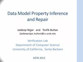 Data Model Property Inference and Repair