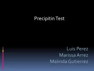 Precipitin Test