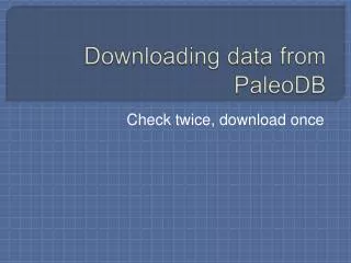 Downloading data from PaleoDB