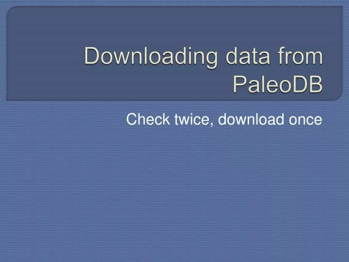 downloading data from paleodb