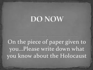 do now