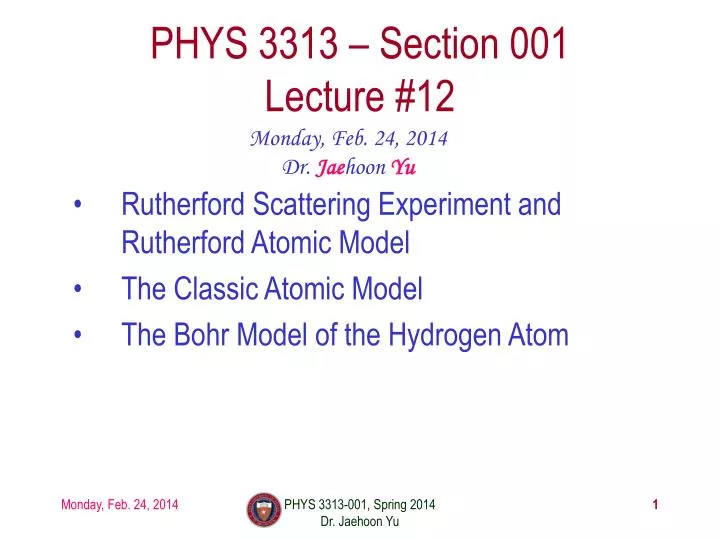phys 3313 section 001 lecture 12
