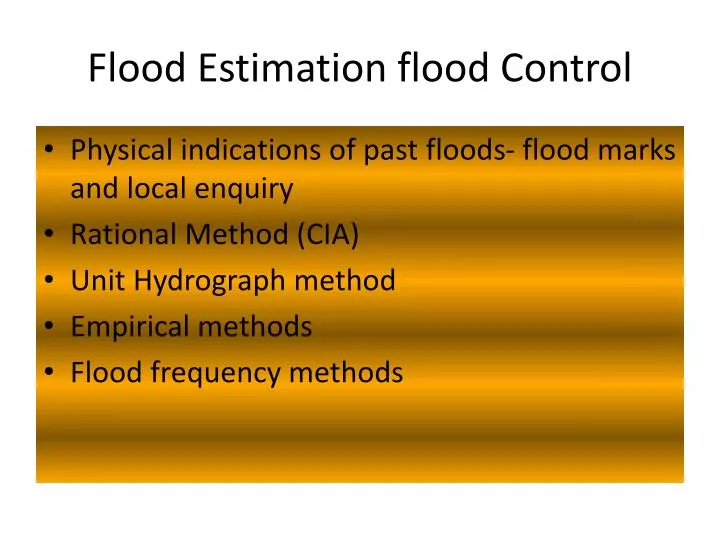 flood estimation flood control