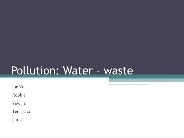 pollution water waste
