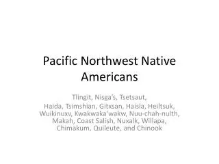 Pacific Northwest Native Americans