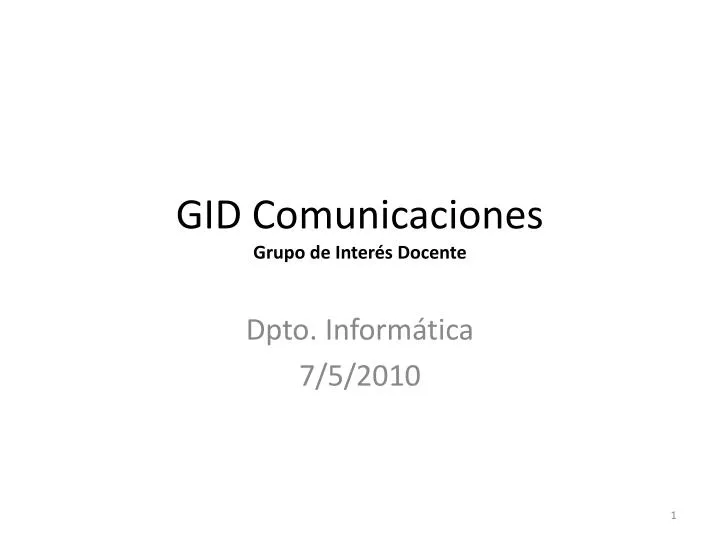 gid comunicaciones grupo de inter s docente