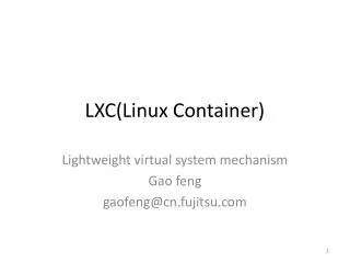 LXC(Linux Container)