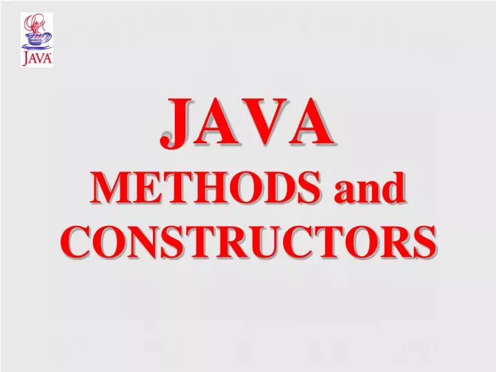 java methods and constructors