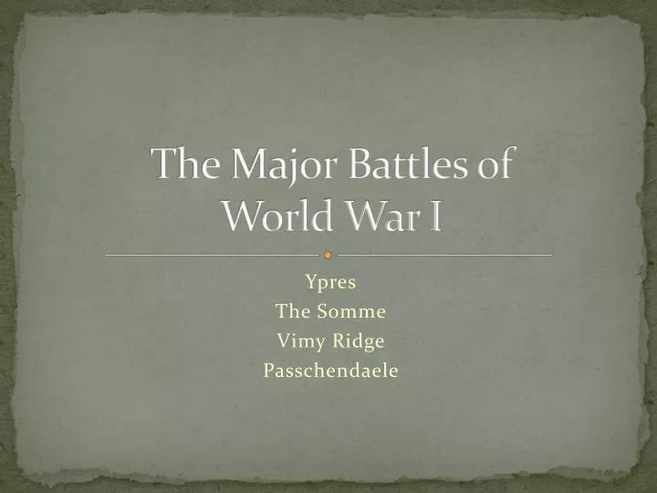 the major battles of world war i