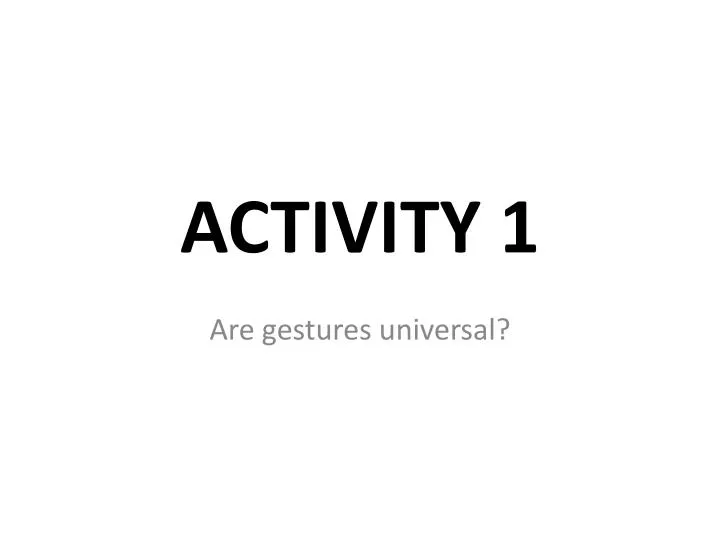 activity 1