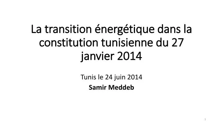 la transition nerg tique dans la constitution tunisienne du 27 janvier 2014