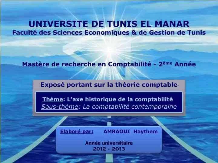 universite de tunis el manar facult des sciences economiques de gestion de tunis