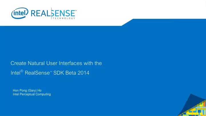 create natural user interfaces with the intel realsense sdk beta 2014