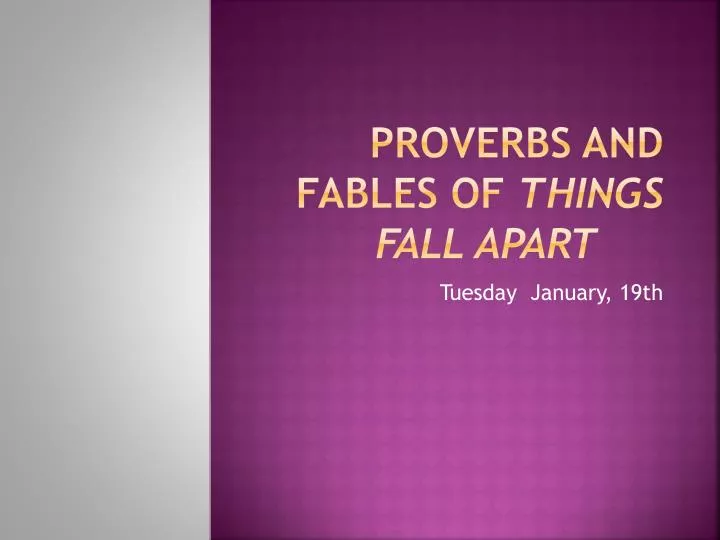 proverbs and fables of things fall apart