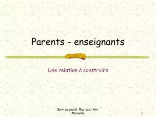 parents enseignants