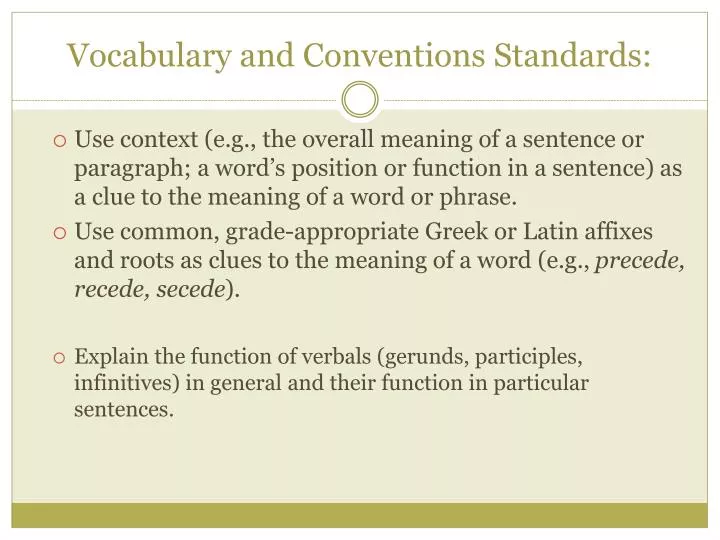 vocabulary and conventions standards