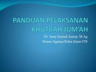 panduan pelaksanan khutbah jum ah