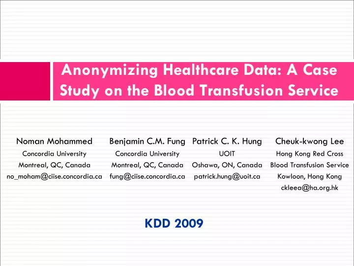 anonymizing healthcare data a case study on the blood transfusion service