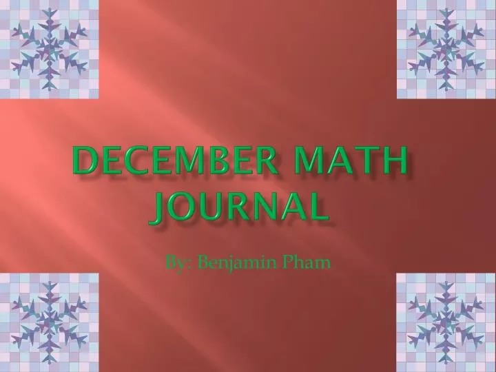 december math journal