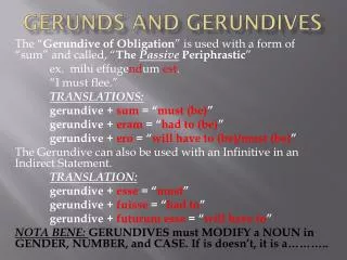 GERUNDS AND GERUNDIVES